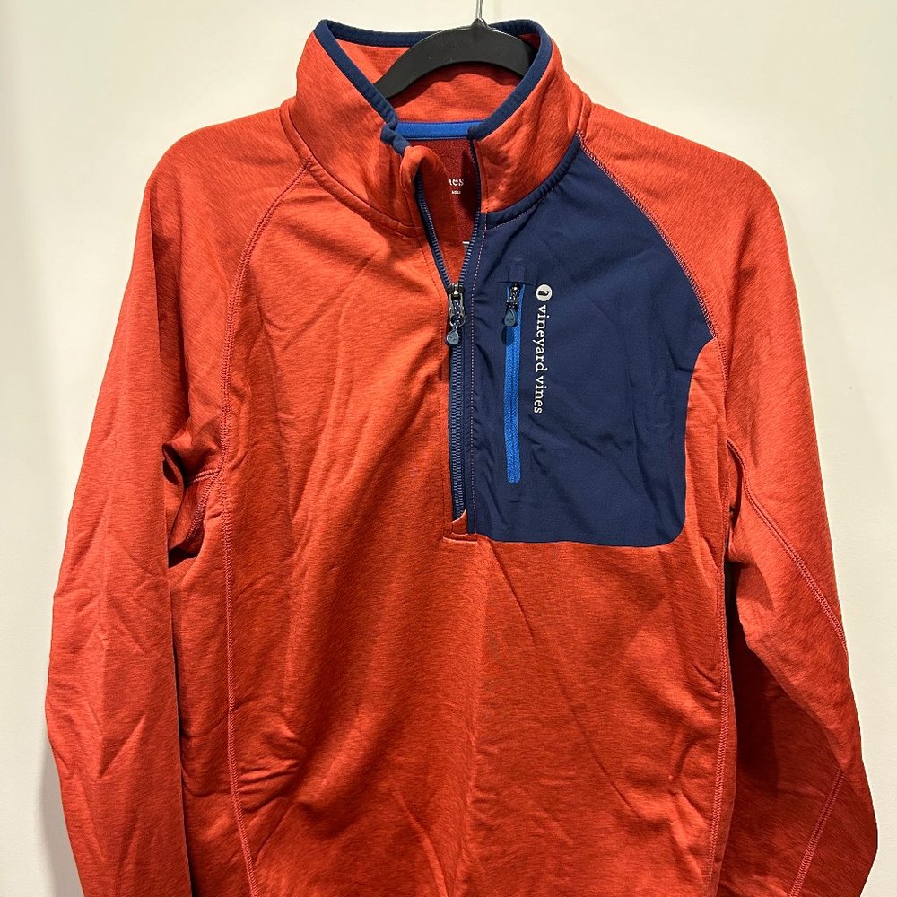 Vineyard Vines Red Quarter Zip Sweatshirt Men's M